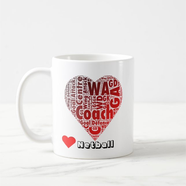 Typografikärleknetballen placerar och lagledaren kaffemugg (Vänster)