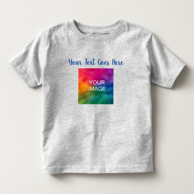 Typografiktext Namn överför ditt eget foto-Grått T Shirt (Framsida)