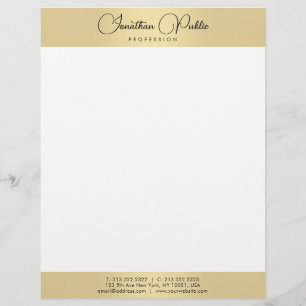 Typografimall Guld White Modern Elegant Brevhuvud
