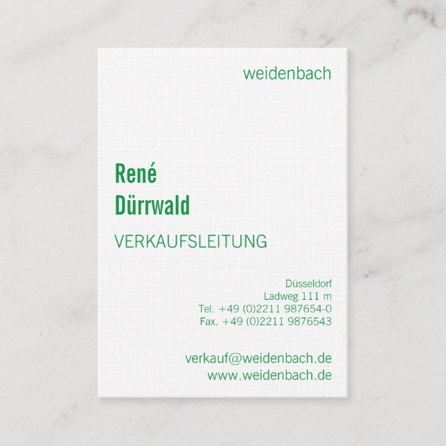 Typografische Visitenkarten Visitkort (Framsida)