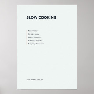 Typografisk affisch Slow Cooking