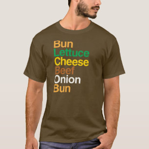 Typografisk anatomi av cheeseburgare T-Shirt