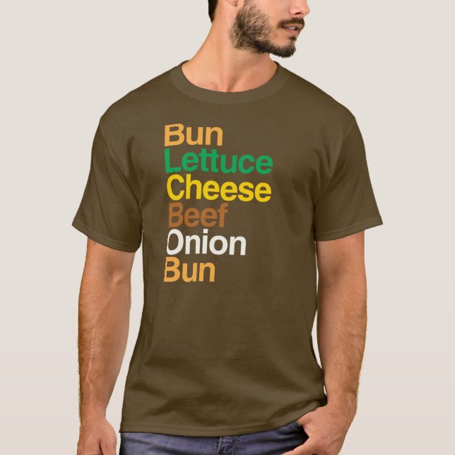 Typografisk anatomi av cheeseburgare T-Shirt (Framsida)
