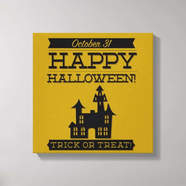 Typografisk återtro Halloween Canvastryck (Framsida)