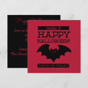 Typografisk återtro Halloween Inbjudningar