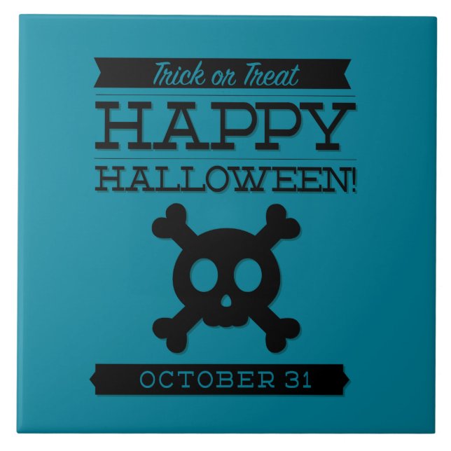 Typografisk återtro Halloween Kakelplatta (Framsidan)