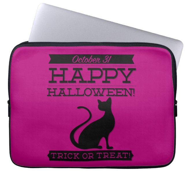 Typografisk återtro Halloween Laptop Sleeve (Framsidan)