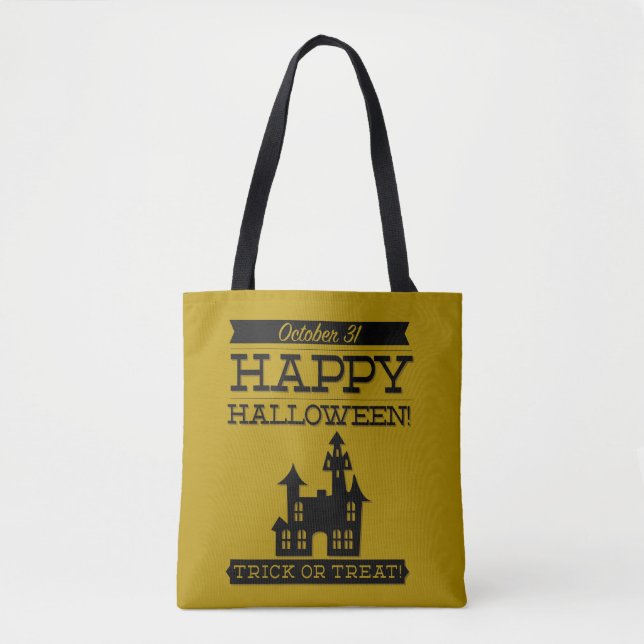 Typografisk återtro Halloween Tygkasse (Framsida)