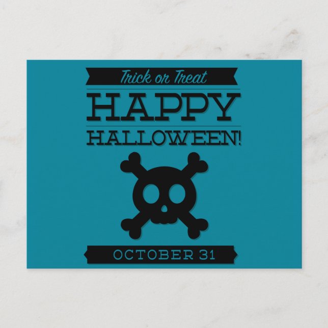 Typografisk återtro Halloween Vykort (Framsida)