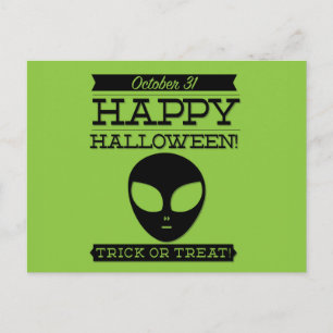 Typografisk återtro Halloween Vykort
