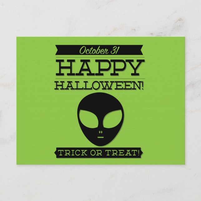 Typografisk återtro Halloween Vykort (Framsida)