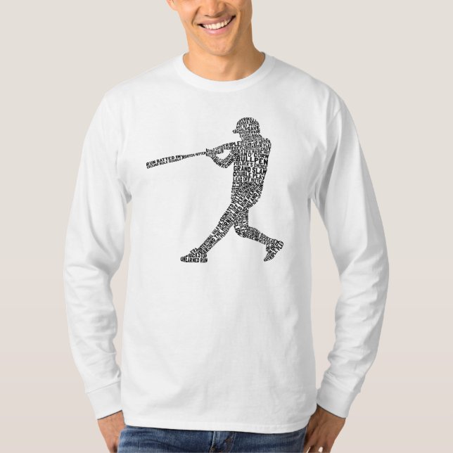 Typografisk baseball Player-Manar Tee Shirt (Framsida)