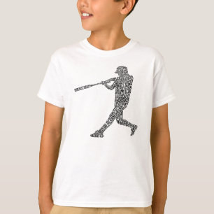 Typografisk baseballsoftballspelare tröja