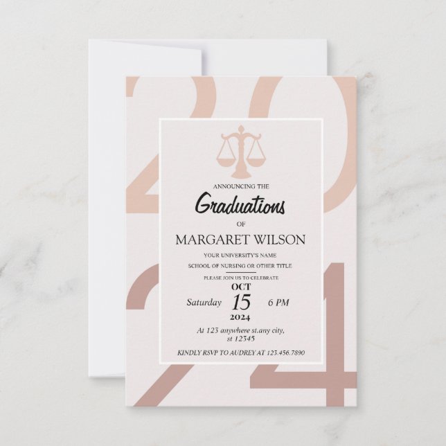 Typografisk början kungörelser advokat Examen Inbjudningar (Framsida)
