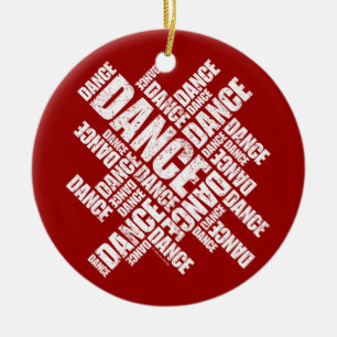 Typografisk dans (Disted)-ornament Julgransprydnad Keramik