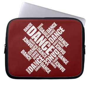 Typografisk dans (nedtryckt) laptop sleeve