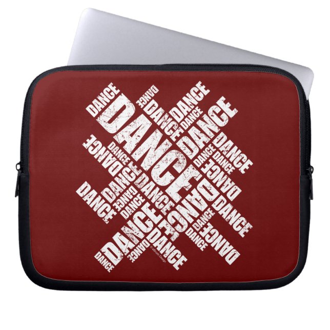 Typografisk dans (nedtryckt) laptop sleeve (Framsidan)