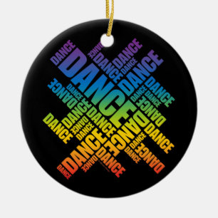 Typografisk dans (spektrum)-ornament julgransprydnad keramik