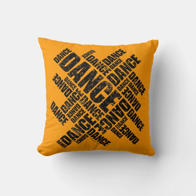 Typografisk dansare (Distress) Dekorativ kudde (Framsida)