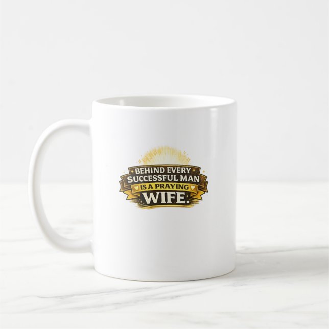 Typografisk design för bönande hustru kaffemugg (Vänster)