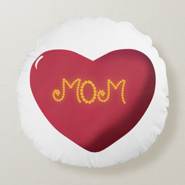 Typografisk design för mamma, söt textkonst med ci rund kudde (Framsidan)