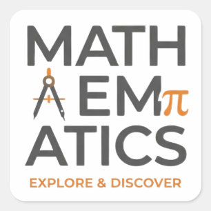 Typografisk design för matematiklärare fyrkantigt klistermärke