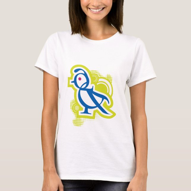 Typografisk fågel tee shirt (Framsida)