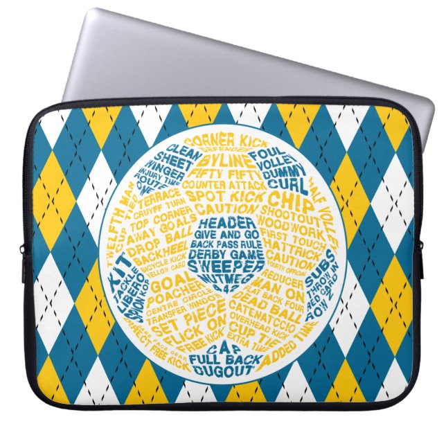 Typografisk fotbollsdesign laptop fodral (Framsidan)