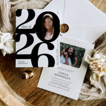 Typografisk fotofestlighetsinbjudan för examen