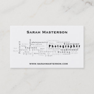 Typografisk fotografvisitkort för vit visitkort