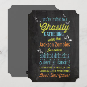Typografisk Halloween Monster-inbjudan för bindest Inbjudningar