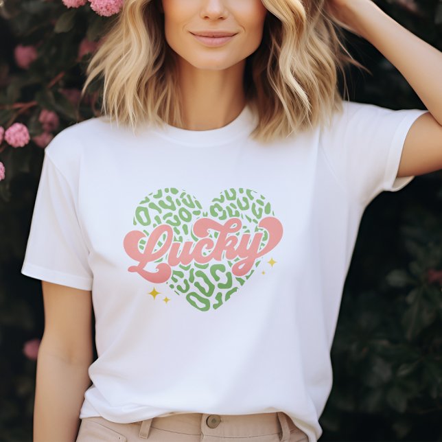 Typografisk hjärtdesign, St. Patricks Day T Shirt (Skapare uppladdad)