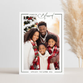 Typografisk julkort med evigt välsignad text