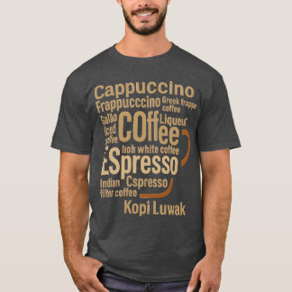 Typografisk kaffekopp design present t shirt