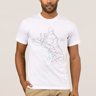 typografisk karta för oakland stad tee shirt
