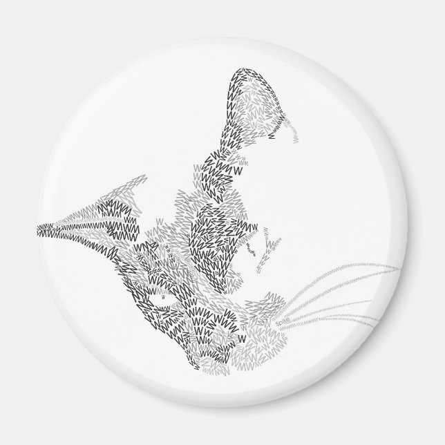 Typografisk Kattunge Magnet (Framsidan)