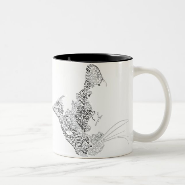 Typografisk Kattunge Två-Tonad Mugg (Höger)