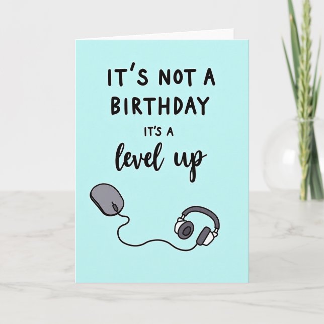 Typografisk Level Up-kort Kort (Framsida)