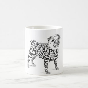 Typografisk mops kaffemugg