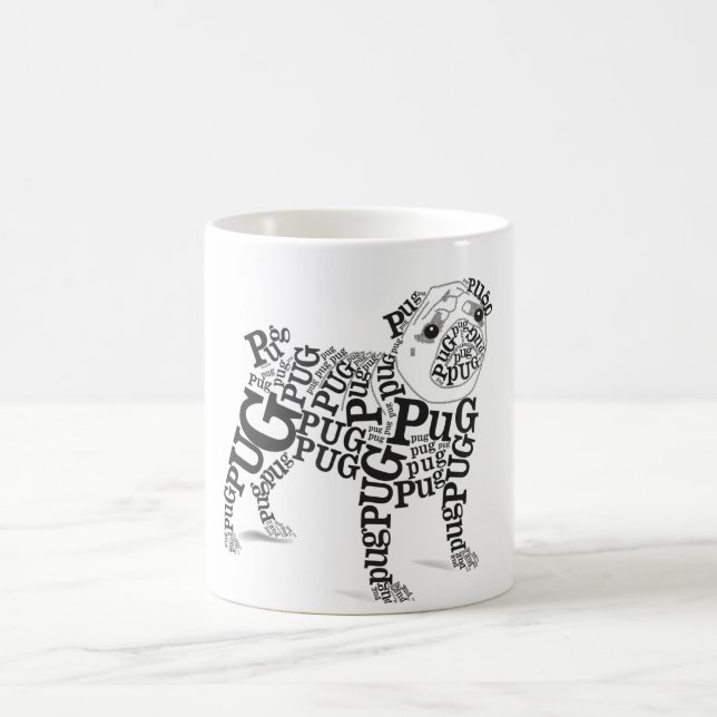 Typografisk mops kaffemugg (Center)