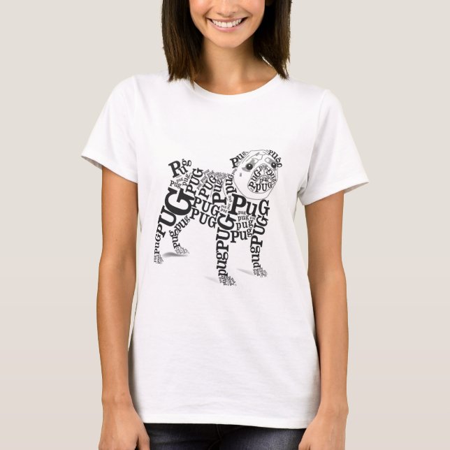 Typografisk mops tee shirt (Framsida)