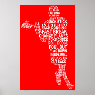 Typografisk Poster för Lacrosse Player