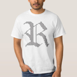 Typografisk R gotisk bokstavsdesign T-shirt
