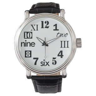 Typografisk roligt numrerar armbandsur