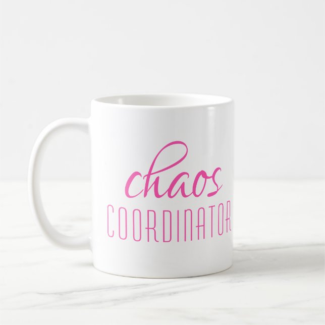 Typografisk text för Chaos-koordinator Kaffemugg (Vänster)
