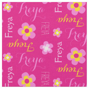 Typografisk typografi av personlig namn rosa tyg