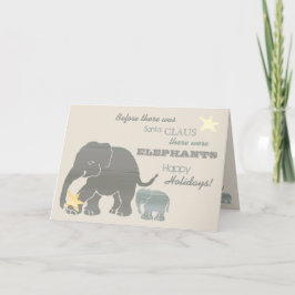 Typografisk vintage för Santa julelefanter Helgkort