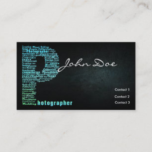 Typografisk visitkort för blåttfotografi