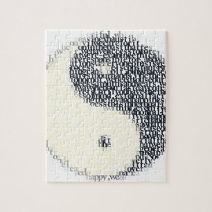 typografisk yin-yang symbol pussel