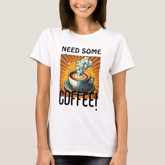 Typografisk ynka kaffe Älskare T Shirt (Framsida)